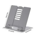 thumbnail image 7 of Adjustable Metal Reading Rest Book Holder,Portable Cookbook Stand with Page Clips for Recipes,Tablets & Music Books,Grey,1PC, 7 of 7