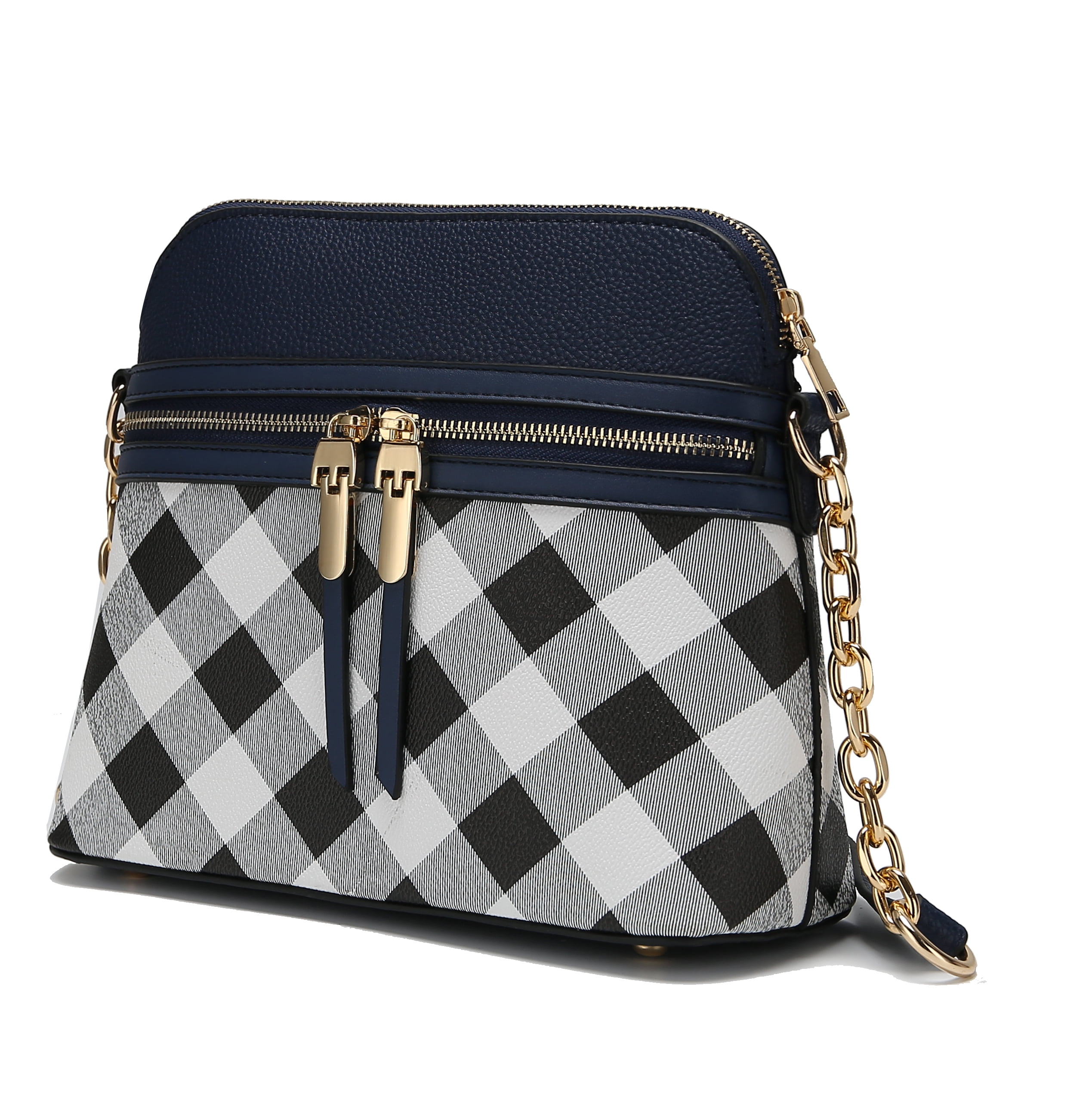 checkered crossbody bag