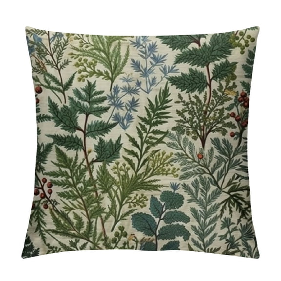 JRXY Green Plant Pillow Covers Sage Green Botanical Fern Leaf Decorative Pillow Cases Spring Summer Vintage Floral Throw Pillows Farmhouse Home Decor for Living Room Couch Outdoor White