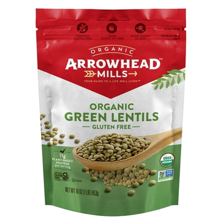 Arrowhead Mills Organic Green Lentils, 16 Oz Bag