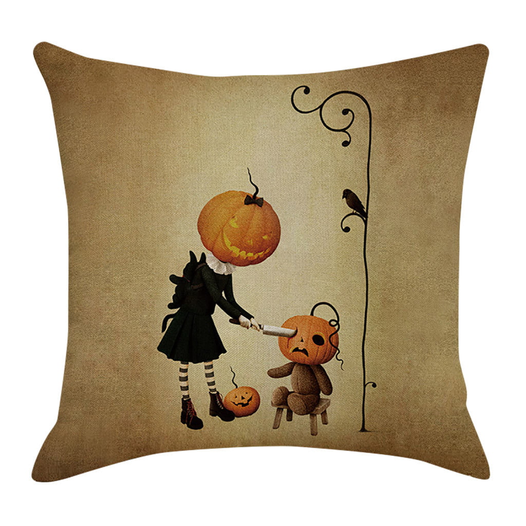 Home Halloween Waist NEW Cover Pumpkin Pillow Decor Sofa Fall Case Throw Cushion