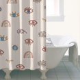 thumbnail image 4 of Brown Boho Eye and Rainbow Pattern Shower Curtain 36"x72" ,Bathroom Decorative Shower Curtains Set with 12 Hooks,Modern Waterproof Washable Shower Curtain, 4 of 6