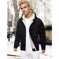 thumbnail image 3 of FEOYA Heavyweight Sherpa Jackets Men Fleece Lined Zip Up Hoodies Winter Thermal Thick Coat Warm Softshell Sweatshirt with Pockets 3XL Black, 3 of 6