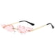 thumbnail image 1 of Gafas de sol para mujer, gafas sin montura de onda Retro para hombre, gafas sin montura de Metal dorado con forma de fuego Vintage (rosa) Sincero Electrónica, 1 of 6