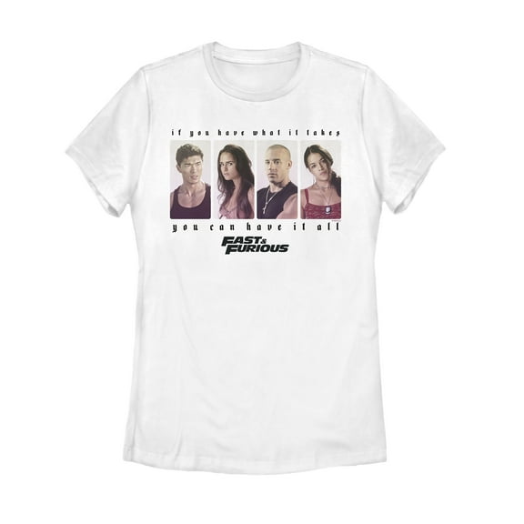 Women's Fast & Furious Favorite Character Box Graphic Tee White Medium