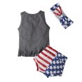 thumbnail image 4 of Coerni Toddler Kids Baby Girls 4th of July Outfit Sleeveless Tassel Tank Tops Elastic Shorts Set Headband Summer Clothes Set, 4 of 9