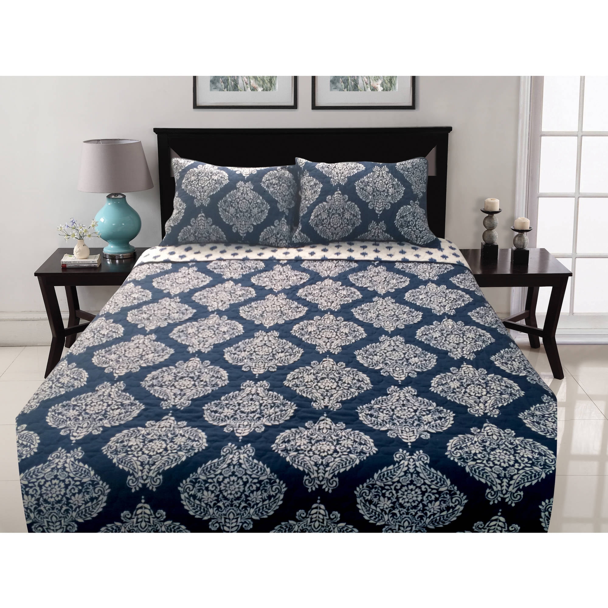 Better Homes And Gardens Paisley Medallion 3 Piece Bedding Quilt Set Departments