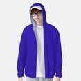 thumbnail image 6 of Rocae Darkblue Print Breathable Sun Protection Hoodie Quick-Dry Lightweight Long Sleeve Hoodie Unisex Running Sports Shirt Small, 6 of 9