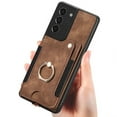 thumbnail image 6 of Allytech Galaxy S21 FE 5G Case Wallet, RFID Blocking Multiple Cards Slots Ring Holder Stand Shockproof Protective Hand Wrist Wallet Case Cover for Samsung Galaxy S21 FE 6.4" - Brown, 6 of 12