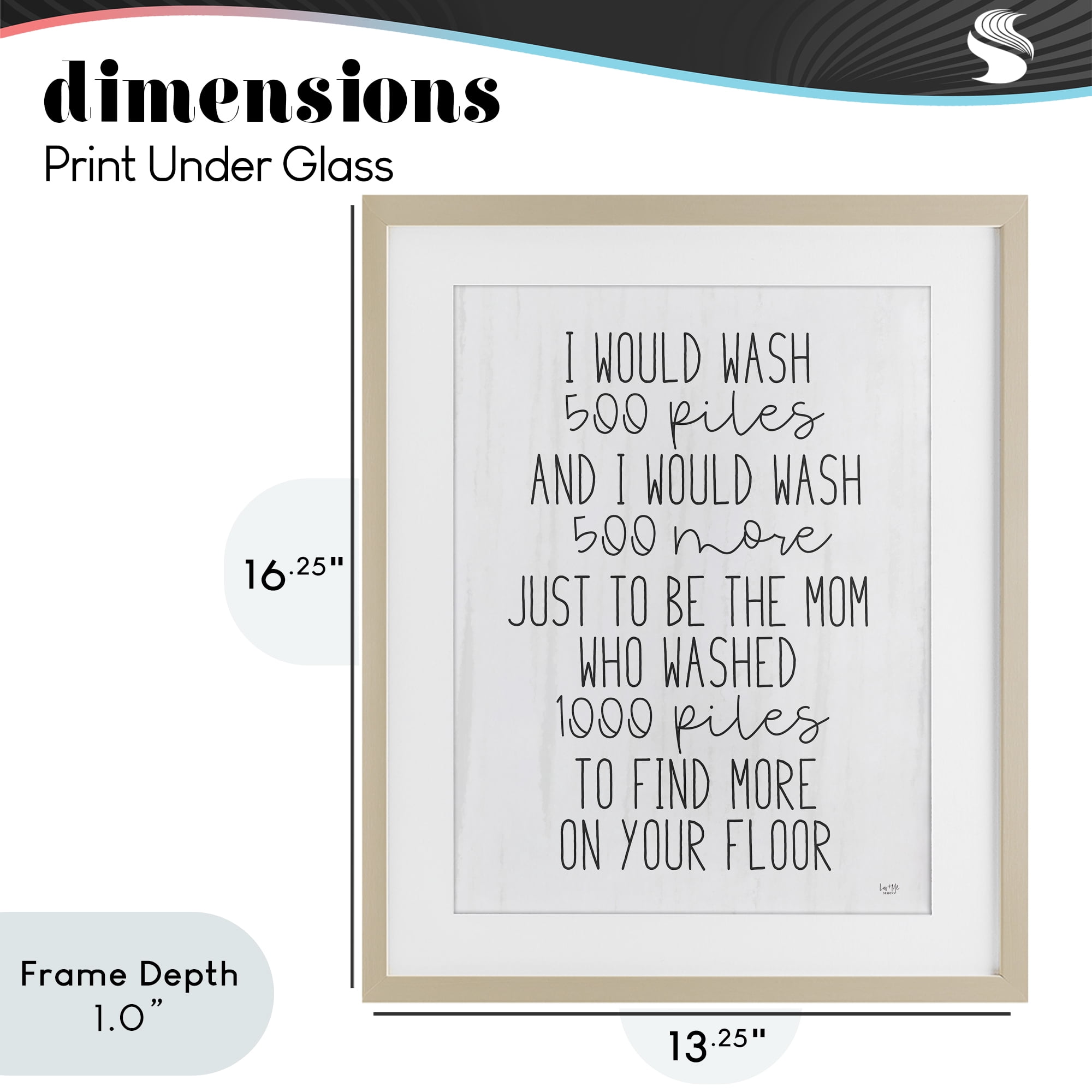 Stupell Industries Would Wash 500 Piles Birch Framed Print Under Glass, design by Lux + Me Designs