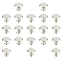 HOMEMAXS 20 Pcs Round Hardwares Knob Brushed Nickel Cabinet Handles Silver