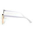 thumbnail image 3 of Unisex Mobster Mafia Flat Top Plastic Rectangular Sunglasses White Smoke, 3 of 4