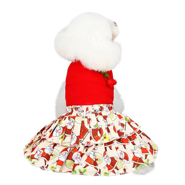 Xmarks Dog Christmas Cherry Dress Dog Christmas Costumes Girl Snowman