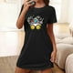 thumbnail image 1 of Camisón corto de talla grande para mujer, camisón de manga corta con estampado de pecho a la moda, camisón para mujer, 1 of 5