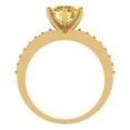 thumbnail image 4 of 1.71ct round cut yellow Zircon 14k yellow gold Bridal Wedding Engagement Promise Anniversary Ring for Women size 7.25, 4 of 7