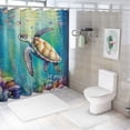 thumbnail image 7 of Orinice  Small Stall Shower CurtainBlue Sea Turtle Shower Curtain Narrow Dorm Camper Shower Curtain Waterproof Fabric RV Shower Curtains for Bathroom Ocean Bathroom Curtain Decor with 8 Hooks 36x72, 7 of 7