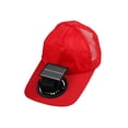 thumbnail image 2 of Gorra De Ventilador Solar De Poliéster 1 unidad de gorro con ventilador solar de poliéster rojo con batería recargable USB y brisa ajustable de 360° para viajes al aire libre. Rkxzt, 2 of 8
