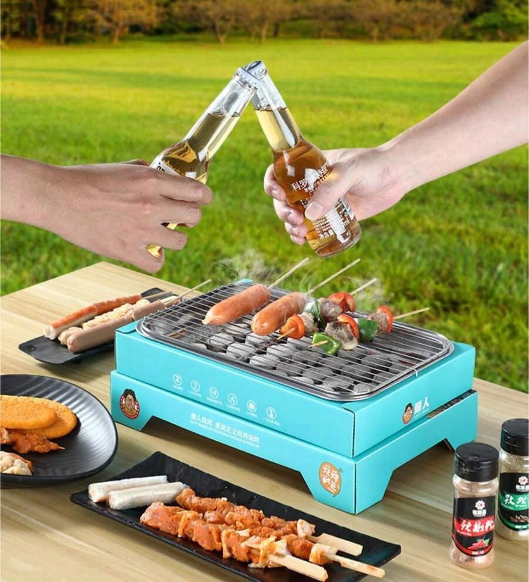 Disposable Charcoal Grill, Portable, Easy To Light, Perfect For Camping, An Essential Item For Summer Barbecues.