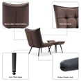 thumbnail image 4 of MCombo  Accent Chair with Ottoman, Velvet Tufted Wingback Chair, Upholstered Chairs with Metal Legs for Bedroom Living Room 4079 Brown, 4 of 10