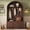 Walnut, variant on Hall Tree with Bench, Farmhouse Arched Top Entryway Storage Rack with 5 Metal Hooks & Adjustable Shelves, Fluted Door Cabinet Mudroom Furniture for Hallway, Naturak