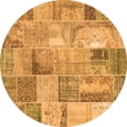 thumbnail image 1 of Ahgly Company Indoor Round Patchwork Orange Transitional Area Rugs, 6' Round, 1 of 1