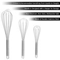 Set of 3 Metal Wire Stainless Steel Whisks 12 10 and 8 Inches