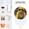 thumbnail image 6 of Honeii Heavy Metal Style Guinea Pig print Leather Coaster Set of 4, ideal for safeguarding your furniture from drinks spills and effortless cleanup-Round Shape, 6 of 6
