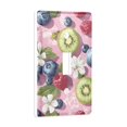 thumbnail image 2 of Yayeee Toggle Light Switch Wall Plate 1-Gang 4.5"x2.7" Home Decorative Outlet Cover, Pink Blueberries, 2 of 7