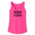 thumbnail image 3 of Drinkin' and Floatin' Tank Top for Women Sleeveless Summer Graphic Tee for Adults Neon Pink Tank Top XX-Large, 3 of 4