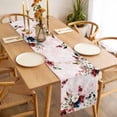 thumbnail image 3 of Pink Valentine's Day Table Runner - 36 Inch Long, Kitchen Dining Table Runner Dresser Scarves, Spring Floral Eucalyptus Leaves Farmhouse Decor for Coffee Tables Wedding Party Banquet, 3 of 8