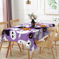 thumbnail image 3 of Duangreer Halloween Rectangle Tablecloth, Purple Cat Ghost Pumpkin Print, Table Cover with Waterproof Wrinkle Resistant for Party Decors, 60 x 84 Inch, 3 of 6
