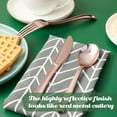 thumbnail image 6 of PrimeCook Shop 75 Pack Rose Gold Plastic Silverware Disposable Cutlery Set - 25 Forks Knives Spoons - Disposable Flatware Heavy Duty Plastic Utensils Set for Catering, Parties, Dinners, Weddings, 6 of 14