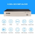 thumbnail image 5 of 3K Lite Security Camera System, ZOSI 1080P H.265+ 8CH CCTV DVR with 4pcs 1080P 1920TVL 2MP Outdoor Indoor Surveillance Dome Cameras, AI Human/Vehicle Detection, Motion Alert,Remote Access(No HDD), 5 of 12