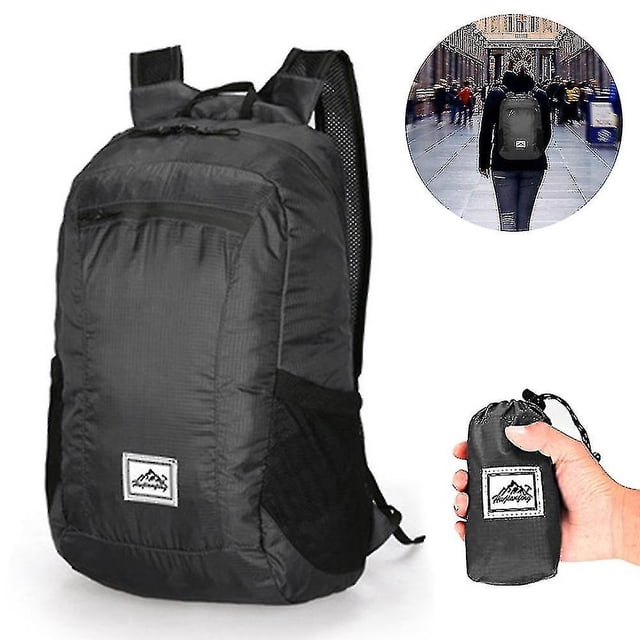 Mochila plegable LIGERA de 20 l resistente al agua para senderismo XCF color negro