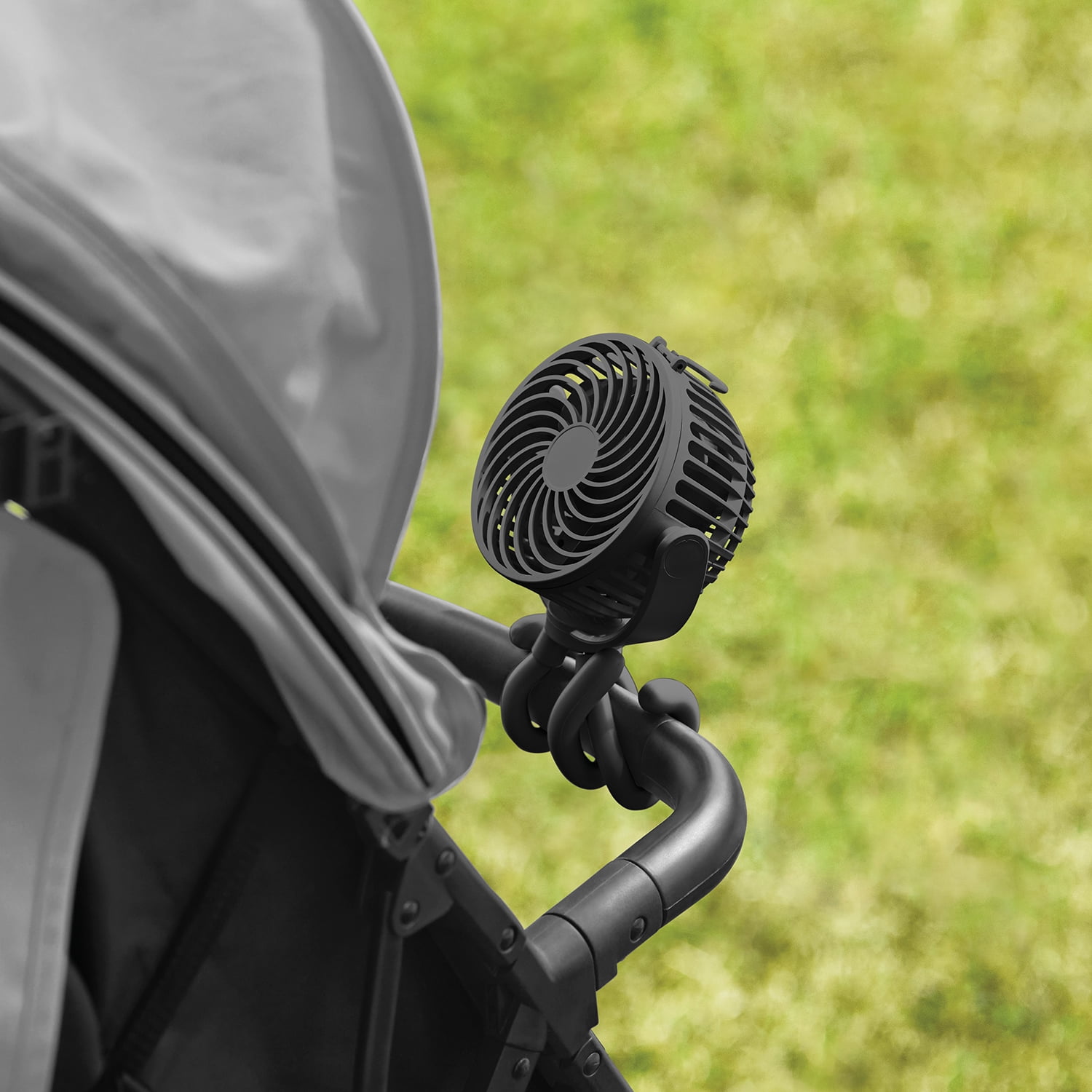 Mainstays 4" 3-speed Portable Rechargeable Fan, Flexible Tripod and Digital Display, Black, Model#FN1005NBK
