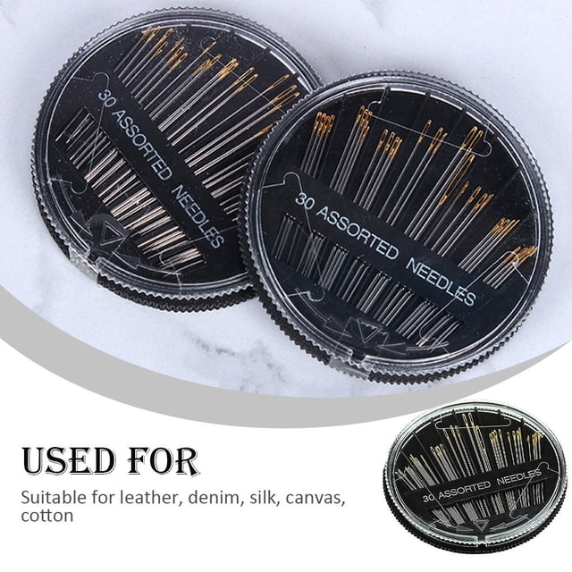 Langgg 30Pcs Sewing Needles Manual Assorted Self-Threading Embroidery Needle Handheld Stitch Profeesional Needlework Tools Elderly