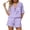 Purple, variant on Linen Short Sets for Women 2 Piece V-Neck Short Sleeve and Wide Leg Shorts Breathable Loose Fit Outfits Solid Color Lightweight Summer Sets for Travel Beach Vacation Purple XL