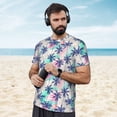 thumbnail image 4 of Wukai Palm Leaves Print Men's Short-Sleeved Mesh T-Shirt,Quick-Dry Short Sleeve Workout T-Shirt-X-Large, 4 of 8