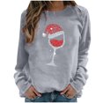 thumbnail image 2 of Floleo Clearance Fall Clothes For Women Fashion Women Casual O-neck Christmas Printing Long-sleeved Sweatshirt Gray, 2 of 4
