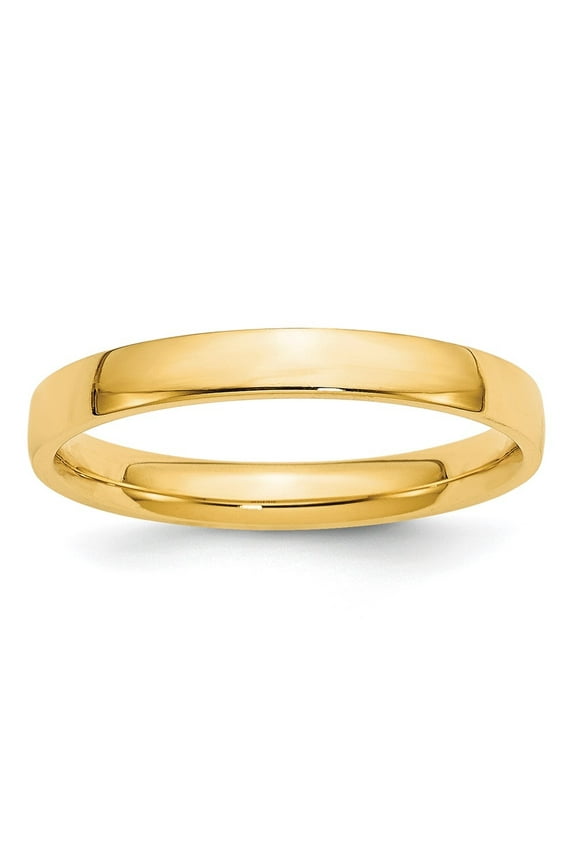 10k Yellow Gold 3mm Lightweight Comfort Fit Wedding Band Size 14