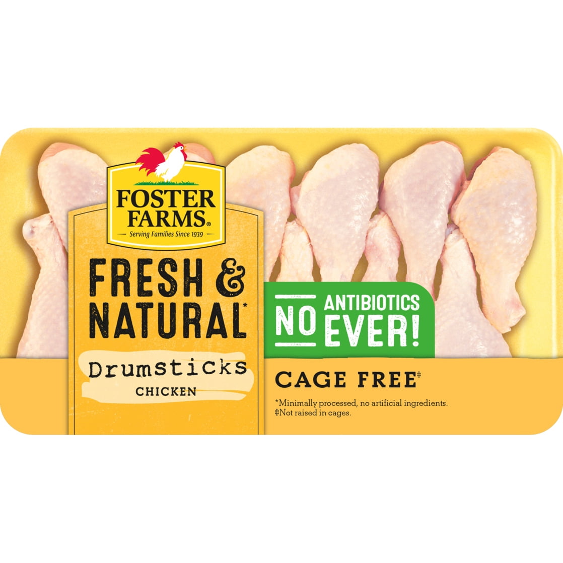 Foster Farms Fresh & Natural Cage Free Drumsticks Value pack, 4.25-4.75 lb