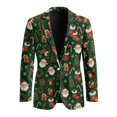 thumbnail image 4 of Chririnla Christmas Santa Claus Socks Men's Suit Jacket One Button Dress Suit Dinner Sports Coats Tuxedo Blazer for Festival Party Dinner, 4 of 7