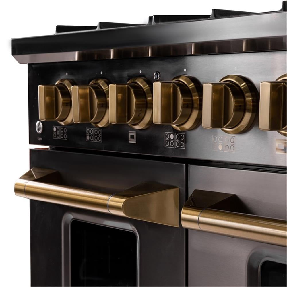 Pemberly Row 48" Natural Gas Range in Titanium Stainless Steel