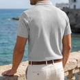 thumbnail image 5 of Knitted Polo Shirts for Men Henley Short Sleeve Button Up Tees Causal Loose Textured T Shirts, 2XL, 5 of 6