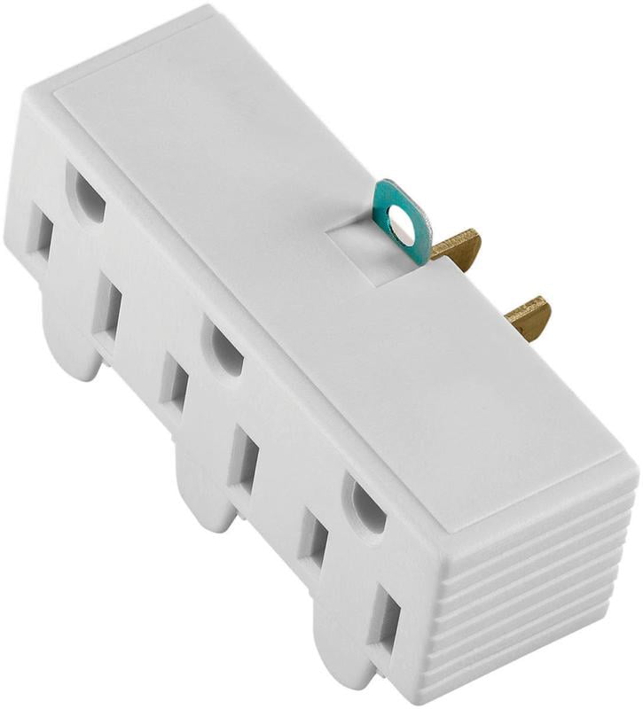 New Cooper Wiring 1147B-BOX Brown 3-Outlet 3-Wire Grounding Adapter