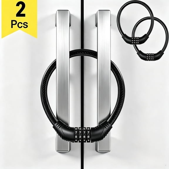 2 Pack Refrigerator Lock, Upgraded 4 Digit Fridge Lock for French-door Refrigerators, Cabinet Locks, Easy to Set and Use