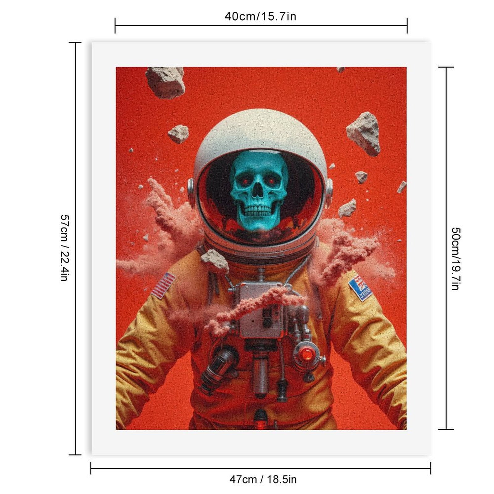Paint By Numbers Kit for Adults Beginner - DIY Space Skull Surreal Astronaut Art Canvas Painting Kits for Adults, Frameless Paint By Number for Adults for Home Wall Decor 16x20 Inch