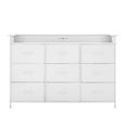 thumbnail image 7 of 9 Drawer Dresser Tall Fabric Dresser with LED & Outlet, White - Bedroom Storage Organizer, Clothes Dresser for Closet, Living Room, 7 of 7