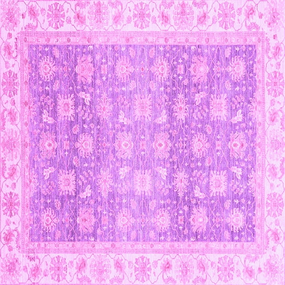 Ahgly Company Indoor Square Oriental Purple Traditional Area Rugs, 4' Square