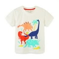 thumbnail image 2 of Esaierr Baby Kids Toddler Boys Summer T Shirts Tops Short Sleeve Tees Summer Dinosaur Cartoon Print Knitted Cotton Shirts Undershirt Clothes,Sizes 2-6T, 2 of 8
